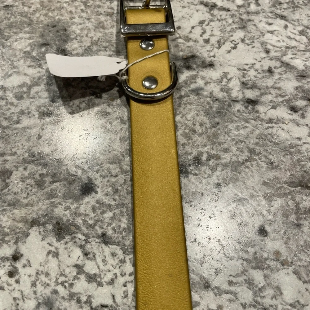 Biothane Olive dog collar with Silver Buckle size 12-15 inch